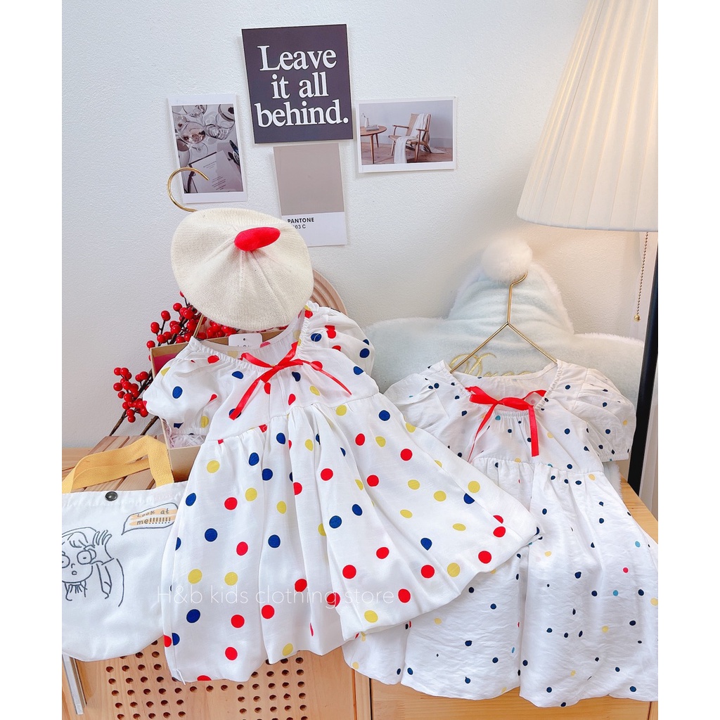 Váy cho bé FUHA, đầm chấm bi xinh xắn cho bé 10kg đến 20kg