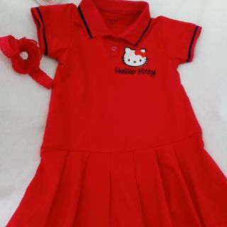 Đầm Polo Bé Gái Hello Kitty 100% Cotton