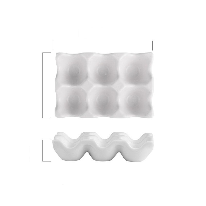 Khay sứ để trứng gà cao cấp ô vuông sáng tạo cho gia đình siêu đáng yêu