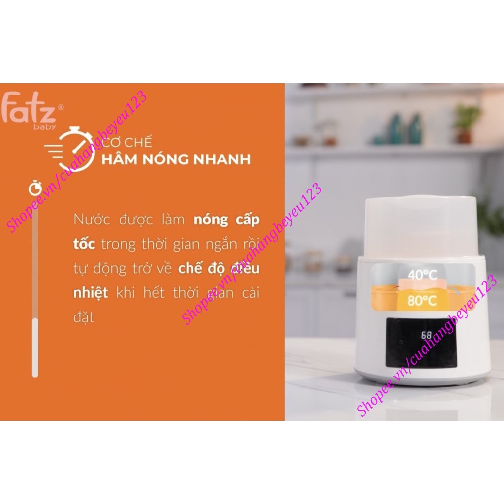 Máy hâm sữa tiệt trùng điện tử 4 bình Fatzbaby - Quatro 1 - Fatz FB3015CY