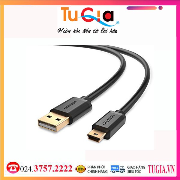 Cáp USB 2.0 to mini USB Ugreen 10354 0.5M-Hàng Chính Hãng