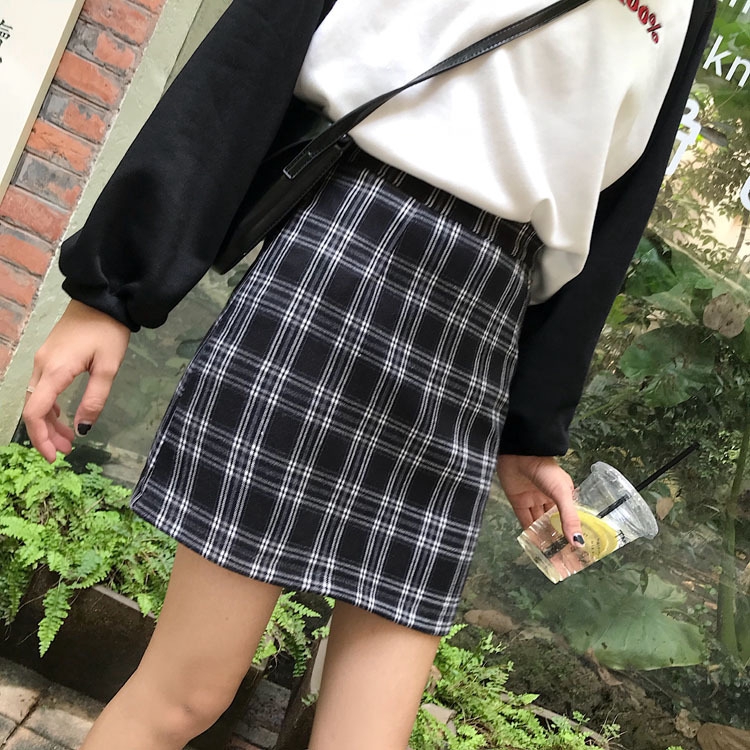 Chân Váy Chữ A Lưng Cao Phối Sọc Caro Xinh Xắn Thời Trang Cho Nữ | BigBuy360 - bigbuy360.vn