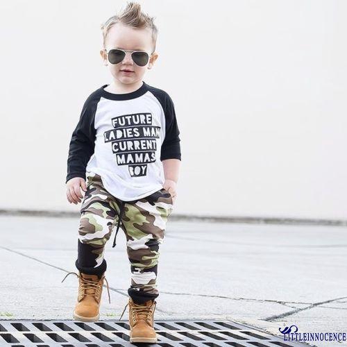 Set áo quần dài tay kiểu dáng hợp thời trang dành cho bé trai