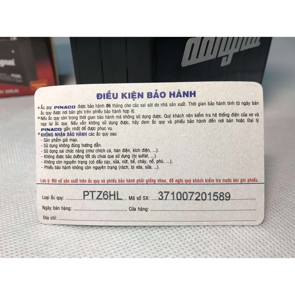 Acquy 6AH PT6A/PTZ6HL xe máy Sirius, Jupiter, Wave, Dream PT37