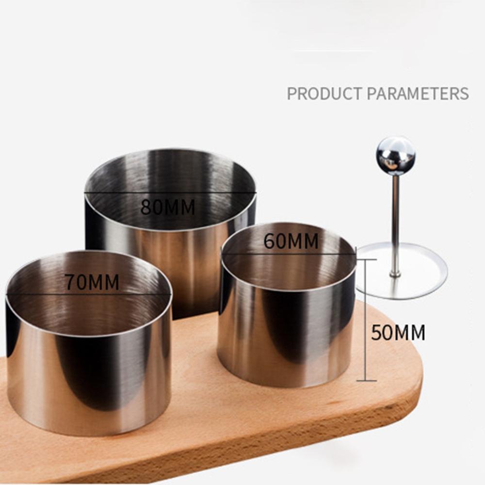 Set 3 Khuôn Làm Cơm / Salad Bằng Thép Không Gỉ Tiện Dụng Cho Nhà Bếp / Khách Sạn