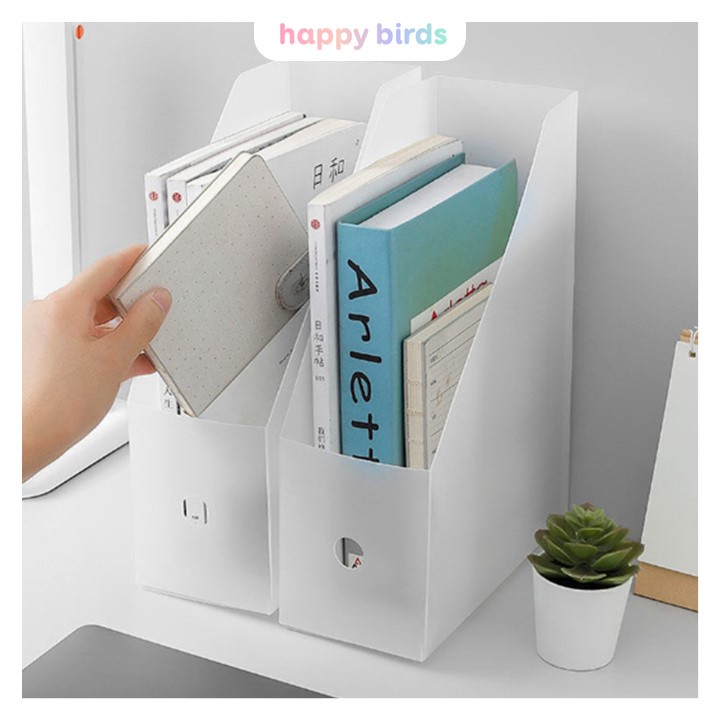Khay đựng tài liệu hộp đựng sách A4 bằng nhựa vát đựng sách tại liệu trang trí bàn học bàn làm việc Happy Birds
