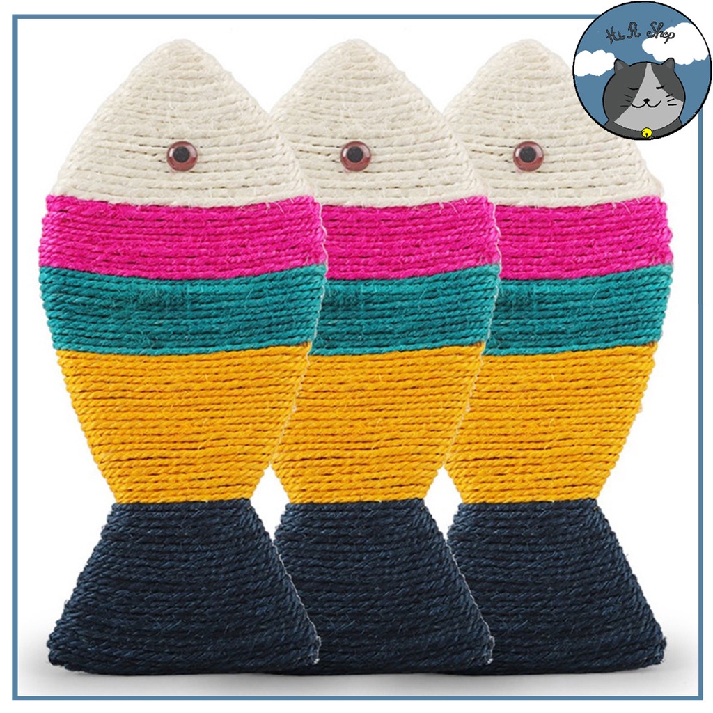 Bàn Cào Móng Hình Cá Cho Mèo Có Dây Treo