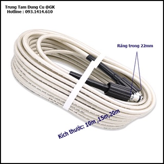 DÂY XỊT RỬA XE CAO ÁP, dây rửa xe ren 22mm dùng cho máy rửa xe gia đình, máy rửa xe mini