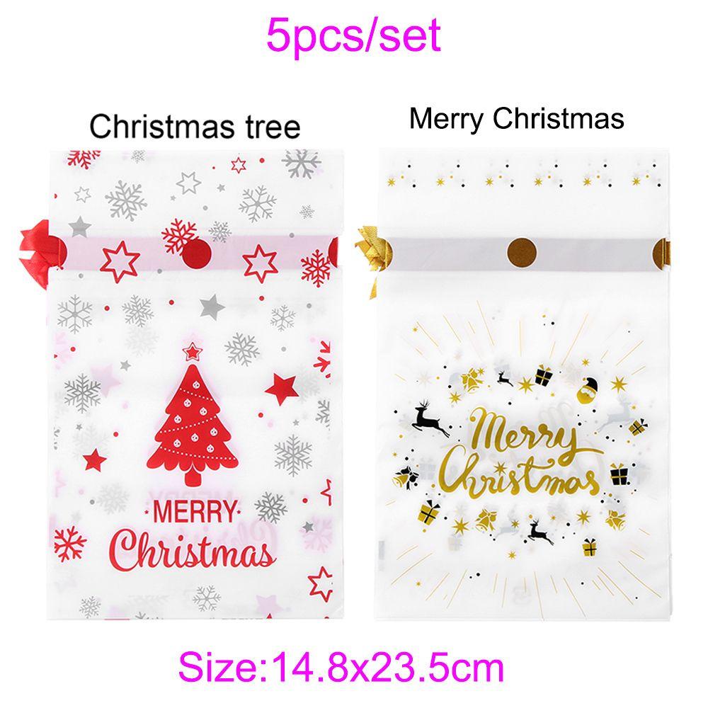 CONOPERY Bộ 5 Túi Đựng Bánh Quy Trang Trí Cây Thông Giáng Sinh