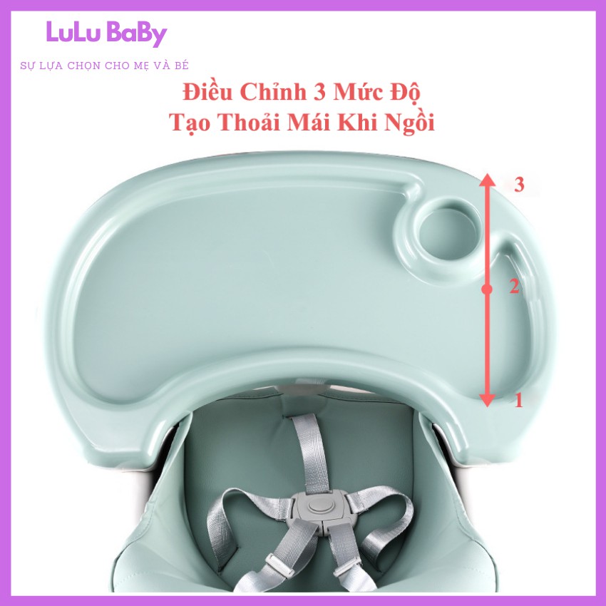 { FREESHIP } Ghế Ăn Dặm BellyBaby BB105  FULL Phụ Kiện - Có Bánh Xe - An Toàn - Gấp Gọn Tiện Lợi