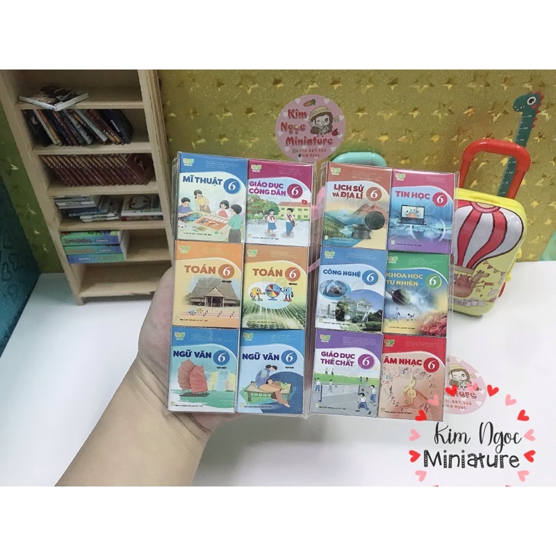 Mô hình sách mini trang trí nhà búp bê 1:12 1:8 1:6 OB11 - Lớp 6