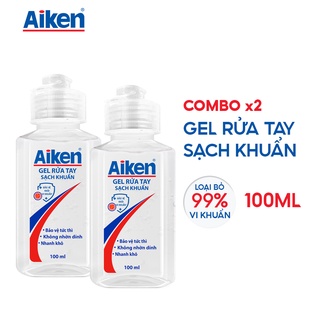 Combo 2 gel rửa tay khô Sạch khuẩn Aiken 100ml/chai