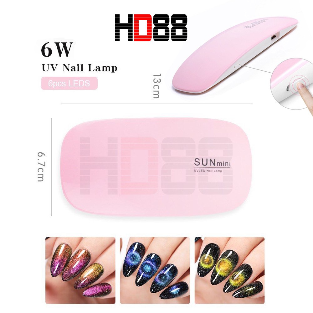 Máy Hơ Gel SUN MINI  chuyên dùng cá nhân làm móng tay. hơ sơn gel, base top gel, màu gels HD88