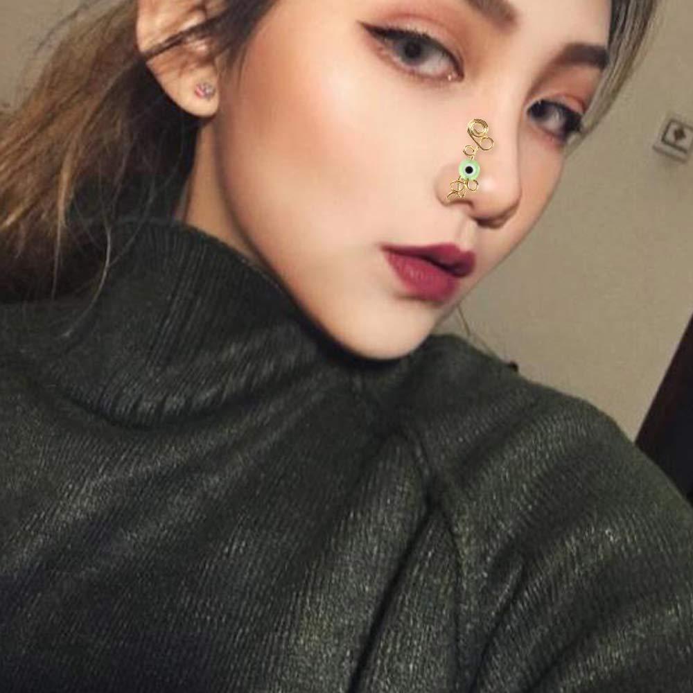 VANES1 Khuyên Xỏ Mũi Không Cần Khoan Lỗ Họa Tiết Mắt Quỷ Thời Trang Cá Tính