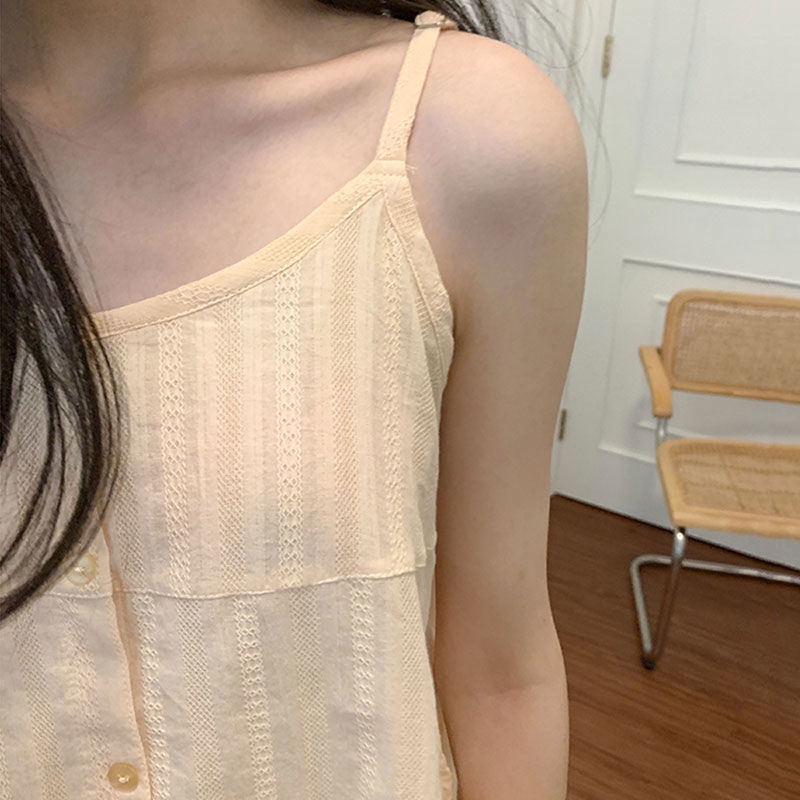 Bộ Đồ Ngủ Áo Hai Dây Và Quần Ngắn Màu Trơn Thời Trang Mùa Hè Hàng Mới Dành Cho Bạn Nữ