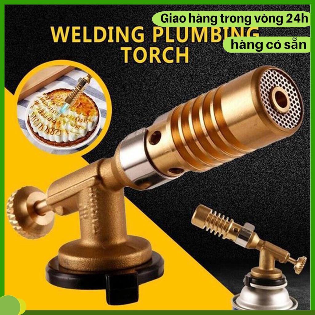 Đèn khò gas mini 1300 độ bằng đồng cao cấp có vòng điều chỉnh oxy - Đầu khò gas mini cầm tay- đèn khò ga mini khò lửa