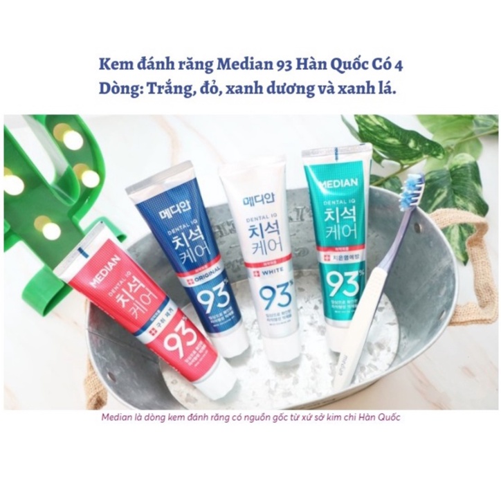 Kem Đánh Răng Median 93% Hàn Quốc 120g Trắng Răng, Sáng Bóng, Giảm Ê Buốt, Hôi Miệng Phù Hợp Với Răng Nhạy Cảm - LAIHCMN
