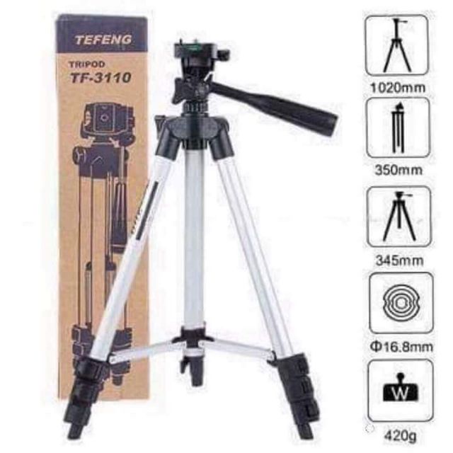 Gậy 3 chân chụp hình máy ảnh, điện thoại Tripod TF - 3110, Tripod chụp ảnh livetream, Chân đế điện thoại quay tiktok