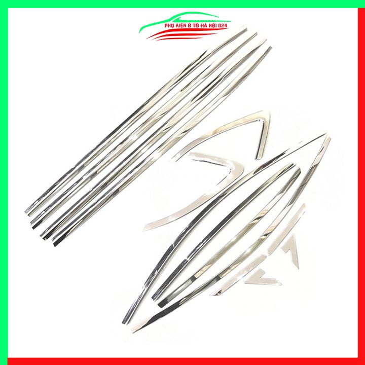 Bộ nẹp viền chân kính cong kính Hyundai Kona Inox sáng bóng chuẩn form xe