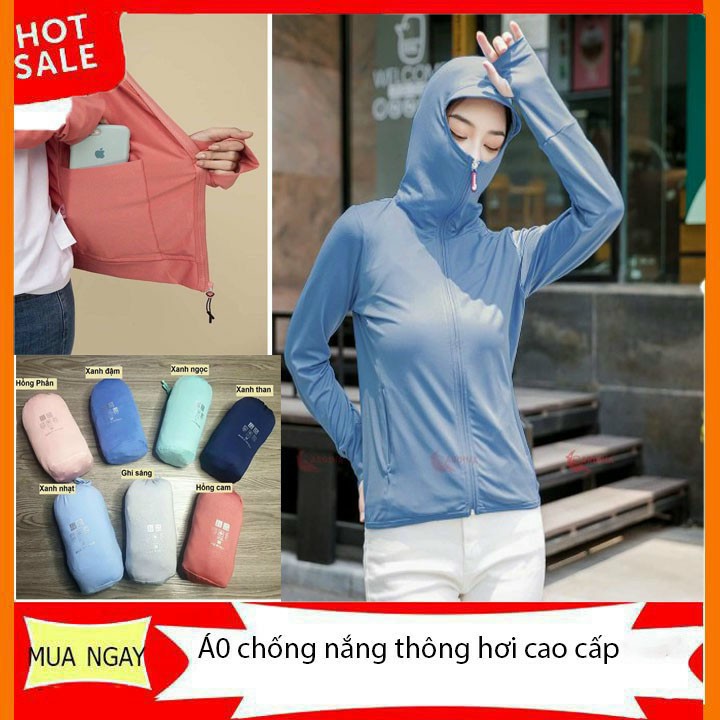 Áo chống nắng thông hơi NỮ chất liệu cotton co giãn 4 chiều, tản nhiệt thoáng khí, ngăn tia UV bảo vệ làn da.