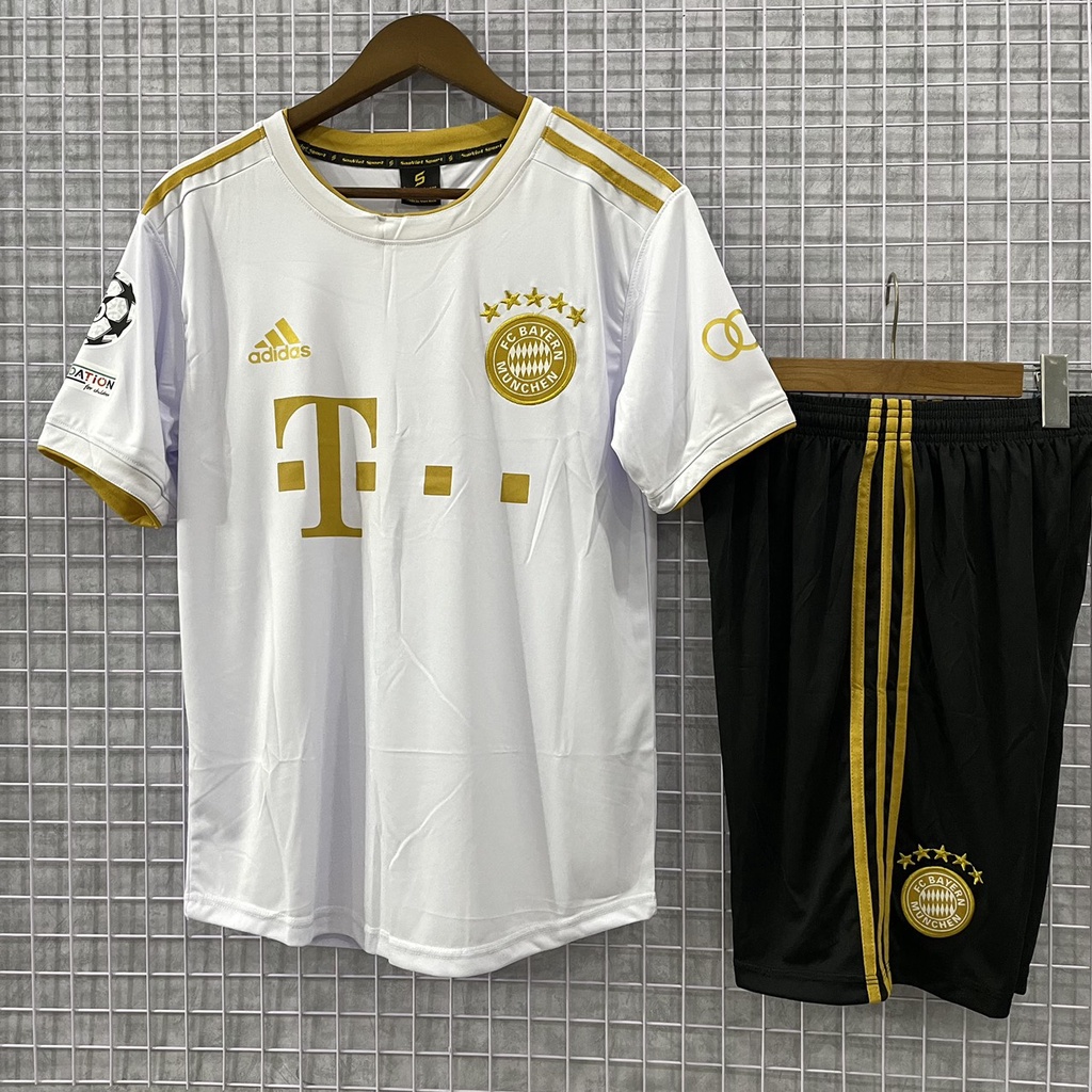 Bộ quần áo đá banh Bayern trắng sân khách FLG cúp C1
