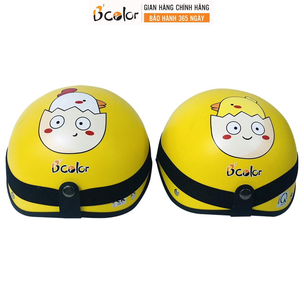 Mũ Bảo Hiểm Màu Vàng Hình Gà Kèm Kính Thời Trang, An Toàn B'COLOR