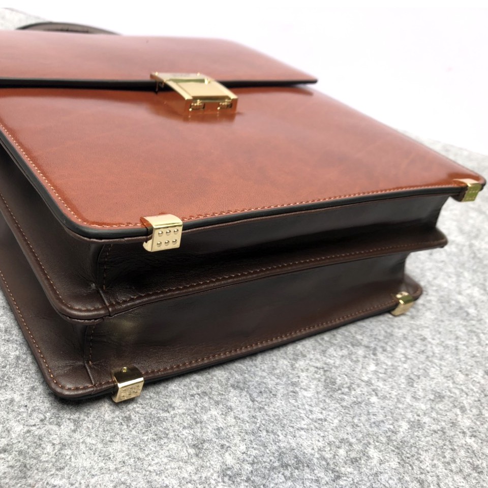 Túi đứng da thật khóa số