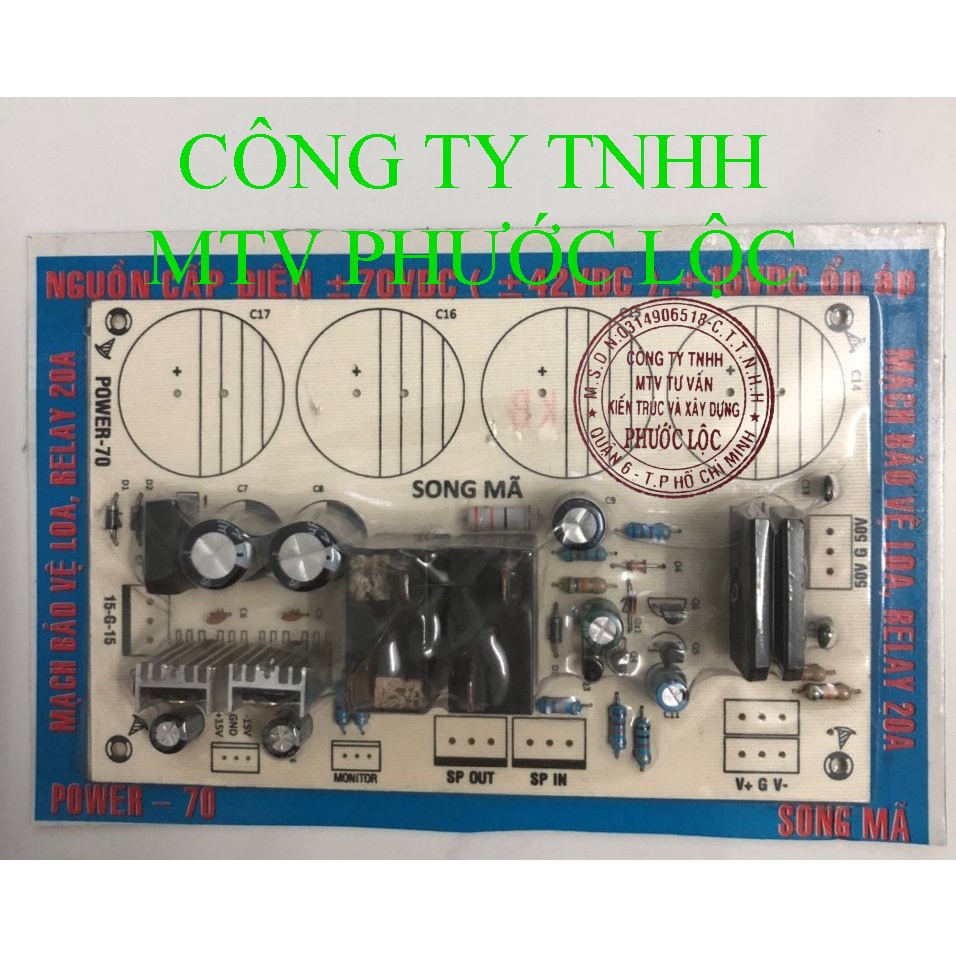 BO MẠCH AMPLI NGUỒN CẤP ĐIỆN, ỔN ÁP, BẢO VỆ LOA POWER-70-20A SONG MÃ