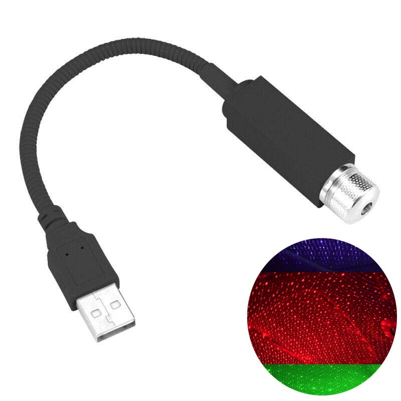 Đèn LED USB Mini Tạo Hiệu Ứng Bầu Trời Đầy Sao Màu Xanh Dương/Đỏ Độc Đáo Trang Trí Nội Thất Xe Hơi