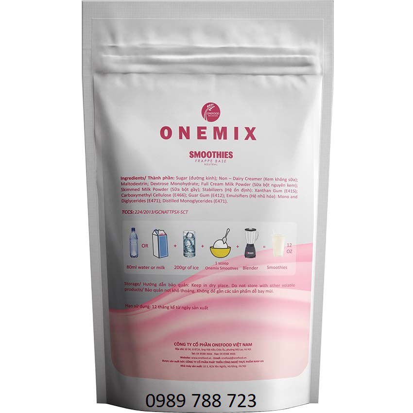 BỘT MIX (BỘT FRAPPE) ONEMIX VANILLA - TÚI 1KG