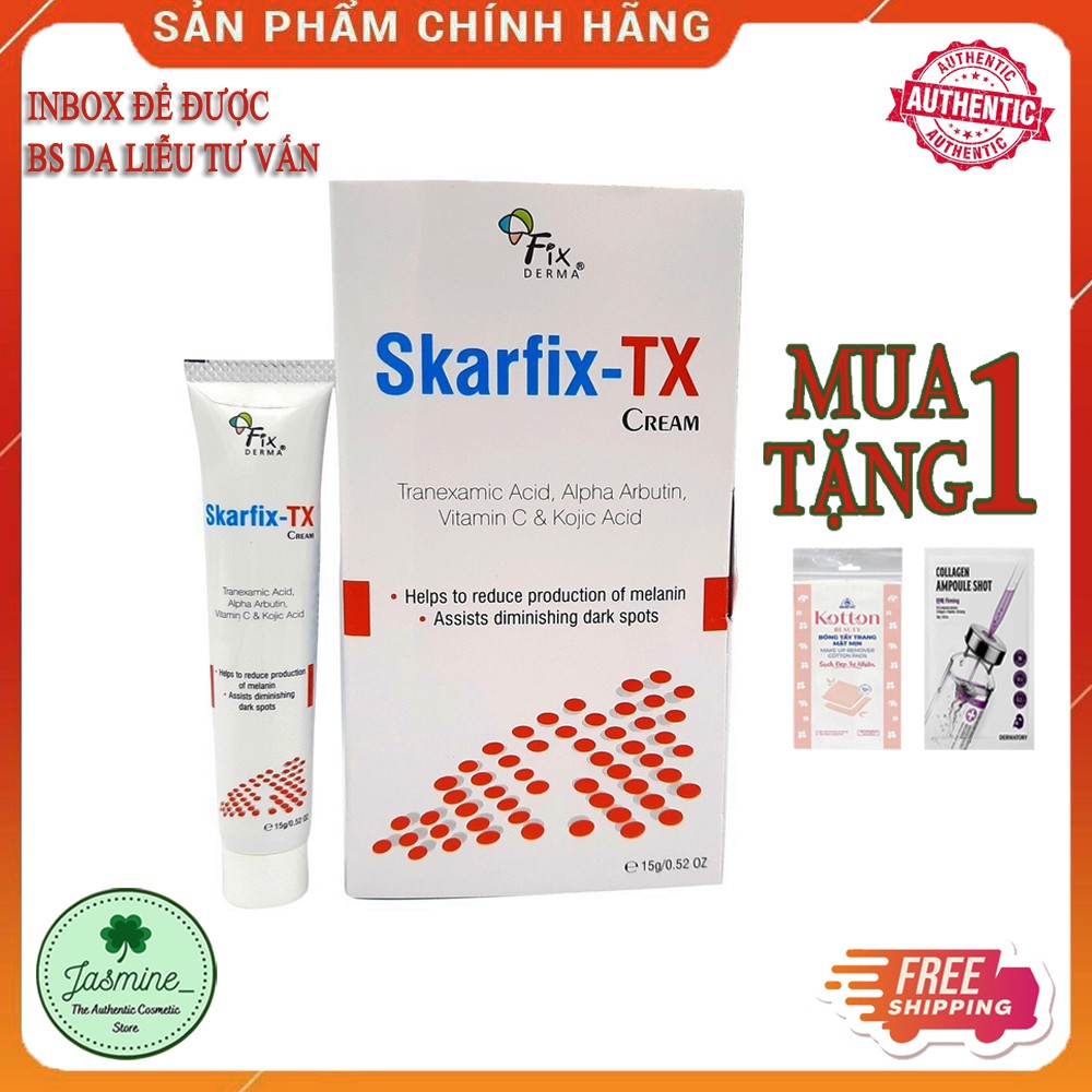 KEM GIẢM THÂM NÁM, THÂM MỤN, DƯỠNG DA FIXDERMA SKARFIX TX CREAM 15G CHÍNH HÃNG JASMINE