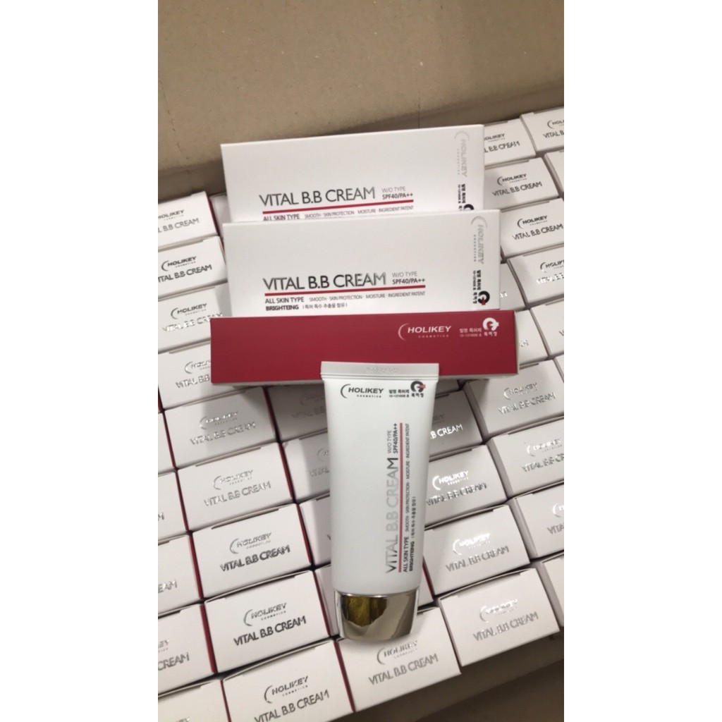Kem nền BB trang điểm che khuyết điểm-Kem nền BB chống nắng giảm sạm nám Holikey Vital BB Cream Hàn Quốc SPF40/PA++50ml | BigBuy360 - bigbuy360.vn