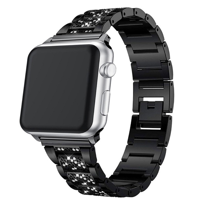 Dây Đồng Hồ Đeo Tay Bằng Hợp Kim Đính Kim Cương Giả Cho Apple Watch