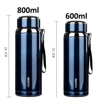 Bình giữ nhiệt inox 304 TGN.03 dung tích 600ml/800ml giữ nhiệt trong 12h liên tục - Bình inox giữ nhiệt cao cấp có dây đ