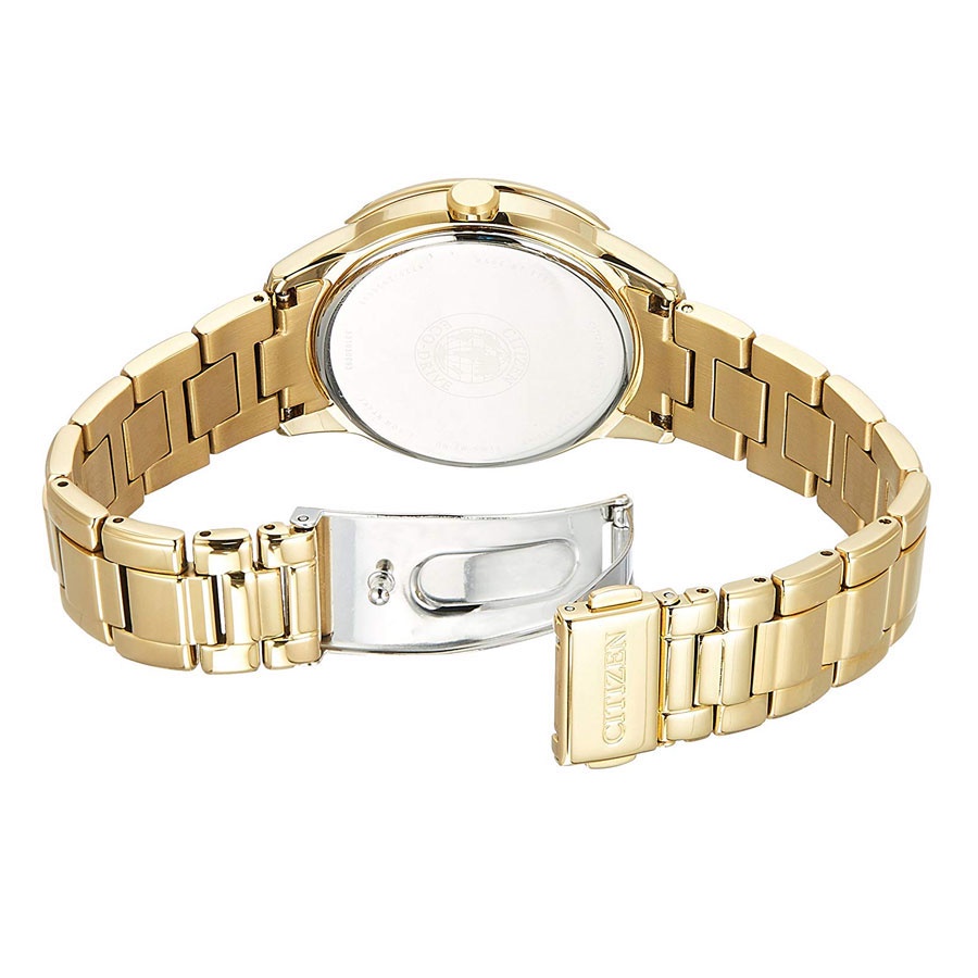 Đồng Hồ Nữ Citizen Đính Đá Swarovski Dây Thép Không Gỉ FE1122-88P - Mặt Vàng