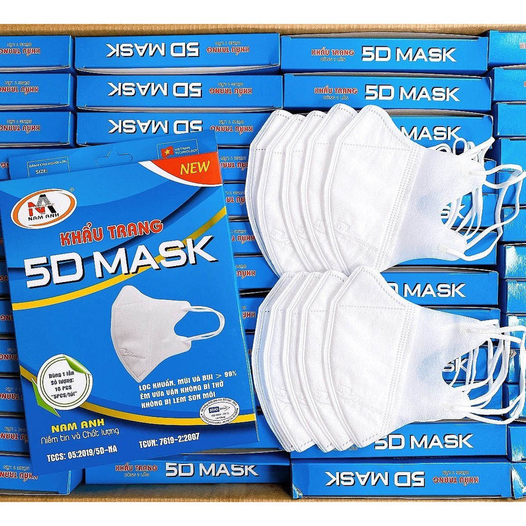 Khẩu trang 5D Famapro 3 lớp hàng công ty Nam Anh 1 hộp gồm 10 cái | BigBuy360 - bigbuy360.vn