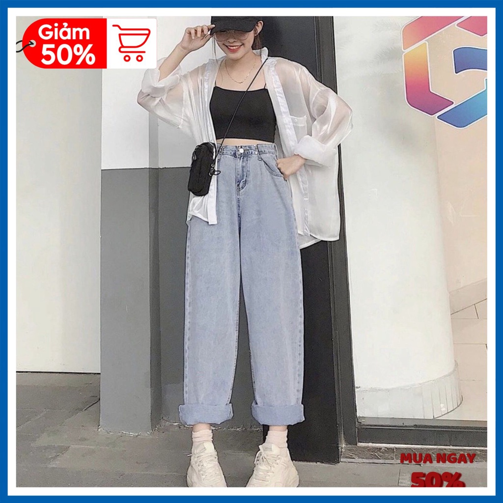 Quần jean nữ ống rộng quần bò nữ lưng cao ống suông đứng  phong cách Hàn Quốc Ullzang thời trang đường phố 4 mùa | BigBuy360 - bigbuy360.vn