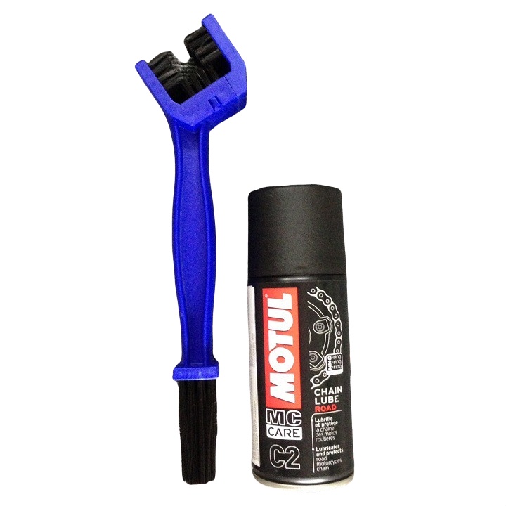 Bộ Sản Phẩm Dưỡng Sên MOTUL C2 150ML &amp; BÀN CHẢI CHÀ SÊN 3D