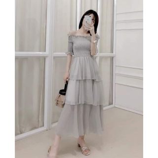 Đầm tiểu thư dáng dài nhiều tầng