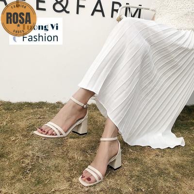 Giày sandal 2 dây mảnh gót vuông 5p  CG 0272 Mys Loviie.Corner Rosa Shoes