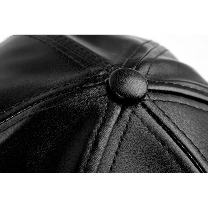 Mũ lưỡi trai chất liệu da màu trơn thời trang cho nam và nữ