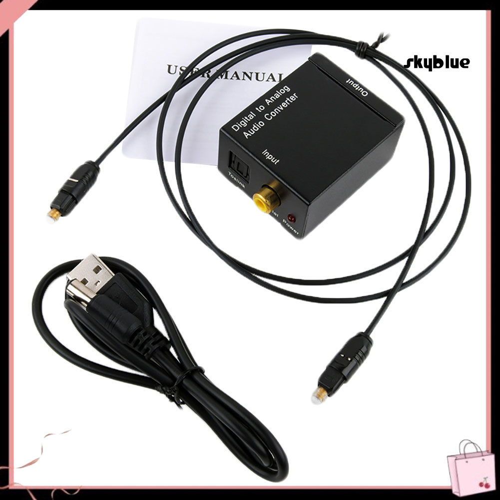 [SK]Coaxial Digital to Analog RCA 3.5mm Audio Fiber Optic Signal Converter Adapter