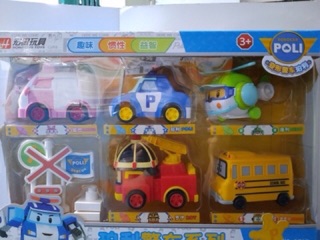 Đồ chơi xe roborcar poly và biển báo