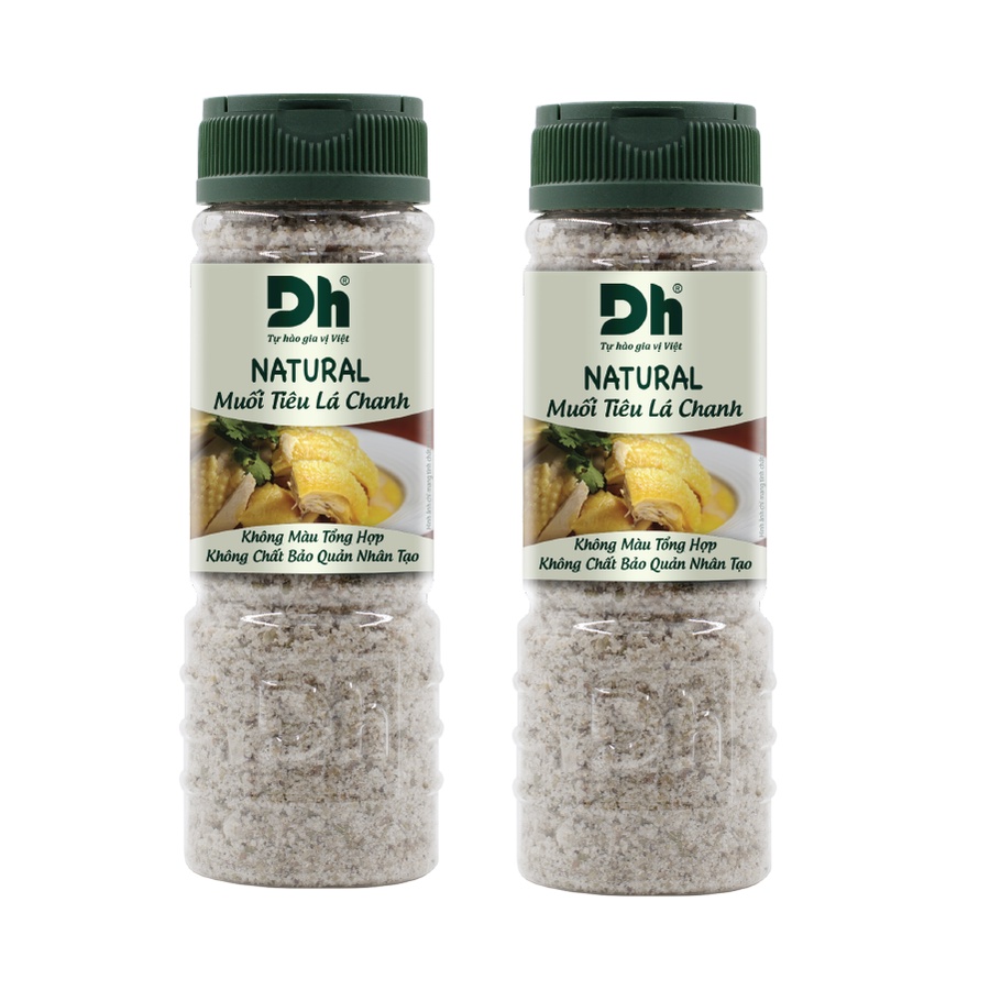 { COMBO 2 HŨ} NATURAL MUỐI TIÊU LÁ CHANH 110gr Dh Foods gia vị chấm tự nhiên dùng để chấm gà, hải sản