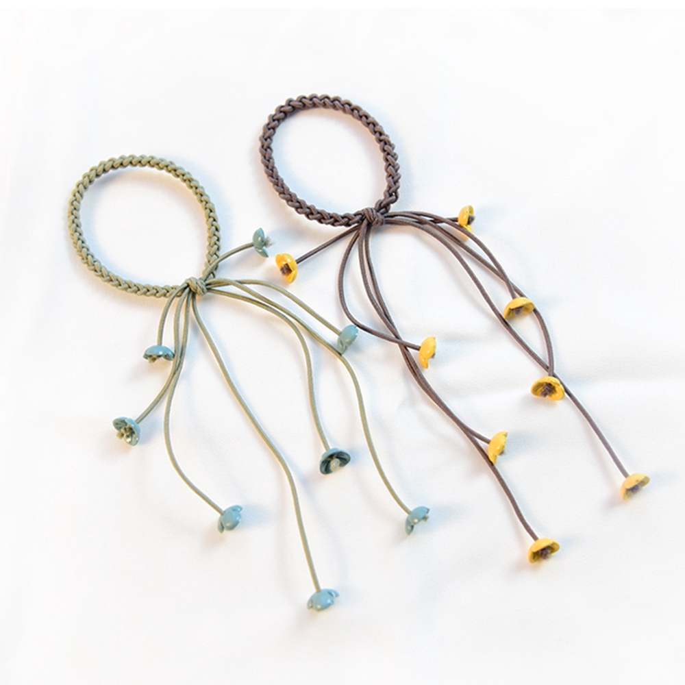 Dây cột tóc phối tua rua hình bông hoa thời trang nữ tính