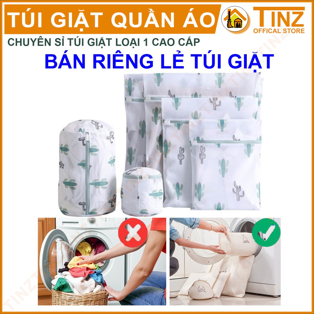 Túi Giặt TINZ VN Xương Rồng, Túi Lưới Giặt Đựng Áo Quần Cao Cấp Dành Cho Máy Giặt