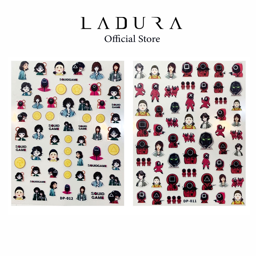 Sticker nail lụa Squid Game 5D LADURA