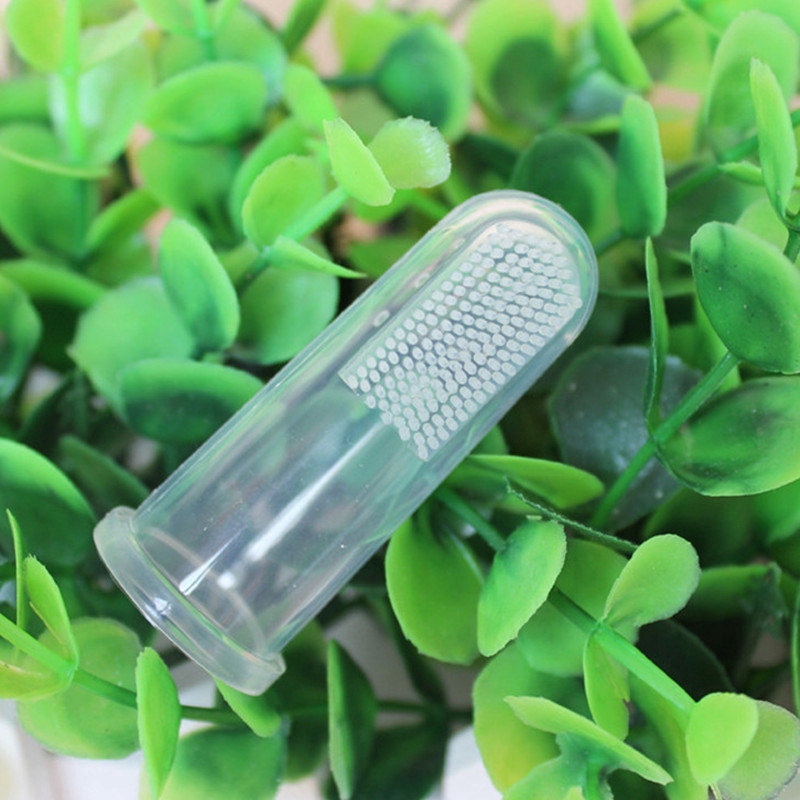 Bộ bàn chải đánh răng đeo ngón tay chất liệu silicone vệ sinh răng dành cho trẻ sơ sinh