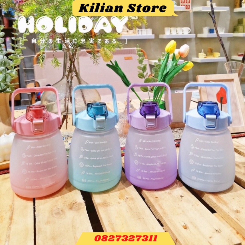Bình Bụng Bự 1300ml Màu Sắc Có Kèm Dây Và 373 - Kilian Store
