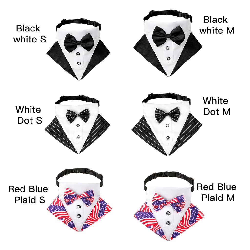 Khăn Choàng Cổ Tuxedo Hình Tam Giác Mềm Mại Và Bền Đính Nơ Cho Thú Cưng